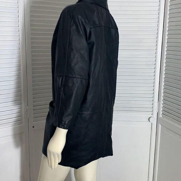 Vintage Wilson’s Black Leather Coat Size Large - Picture 9 of 15